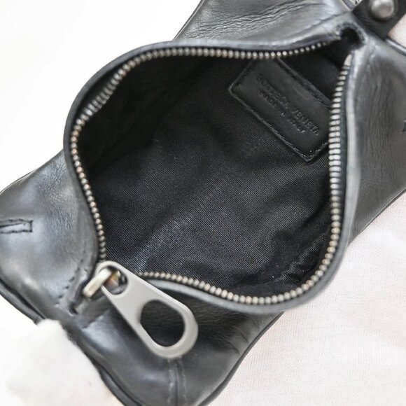 BOTTEGA VENETA Intrecciato Chain Coin Case Wallet Leather Black Italy - Picture 9 of 11